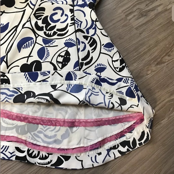 Anthro Vanessa Virginia Ink Set Blooms Dress SZ 0 - Picture 6 of 8